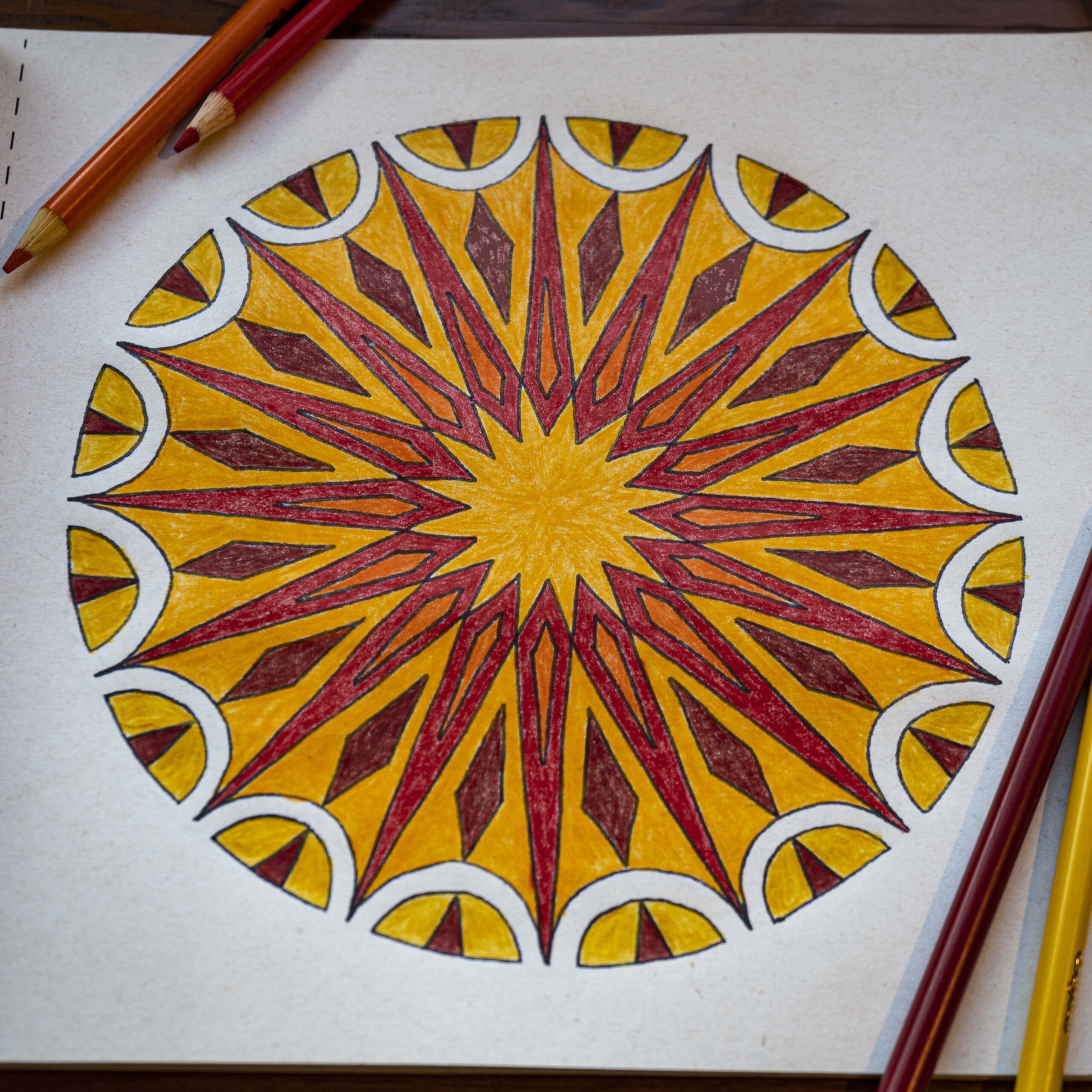 Magical Mandalas 021 done with alcohol markers  Creative haven coloring  books, Coloring book pages, Mandala coloring